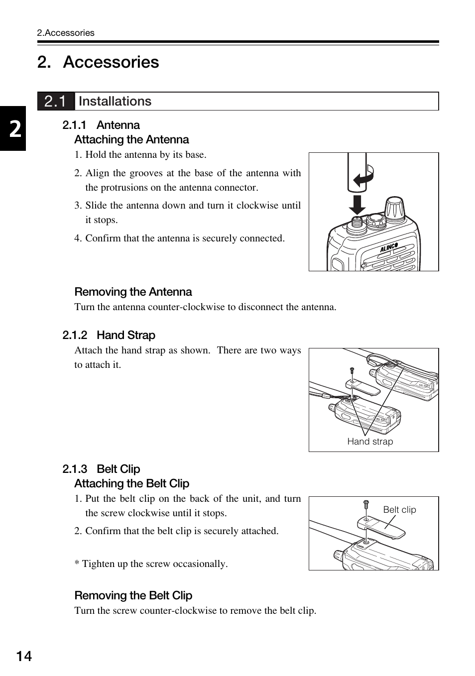 Accessories | Alinco DJ-V57 User Manual | Page 14 / 72