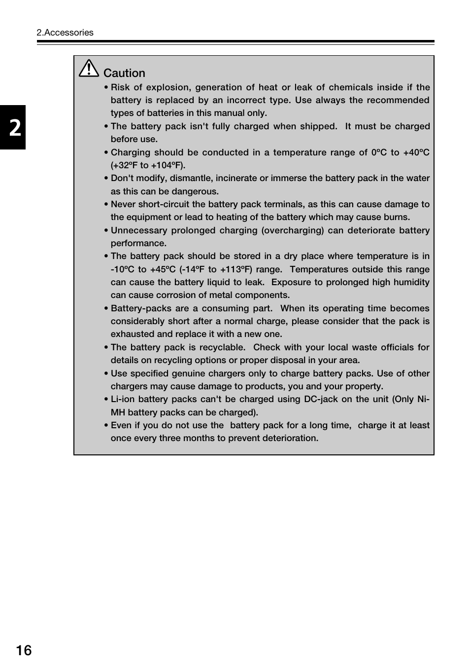 Caution | Alinco DJ-V57 User Manual | Page 16 / 72