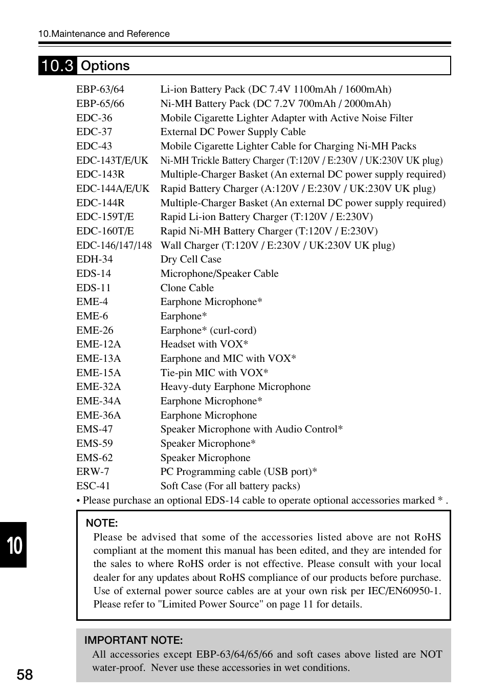 Options | Alinco DJ-V57 User Manual | Page 58 / 72