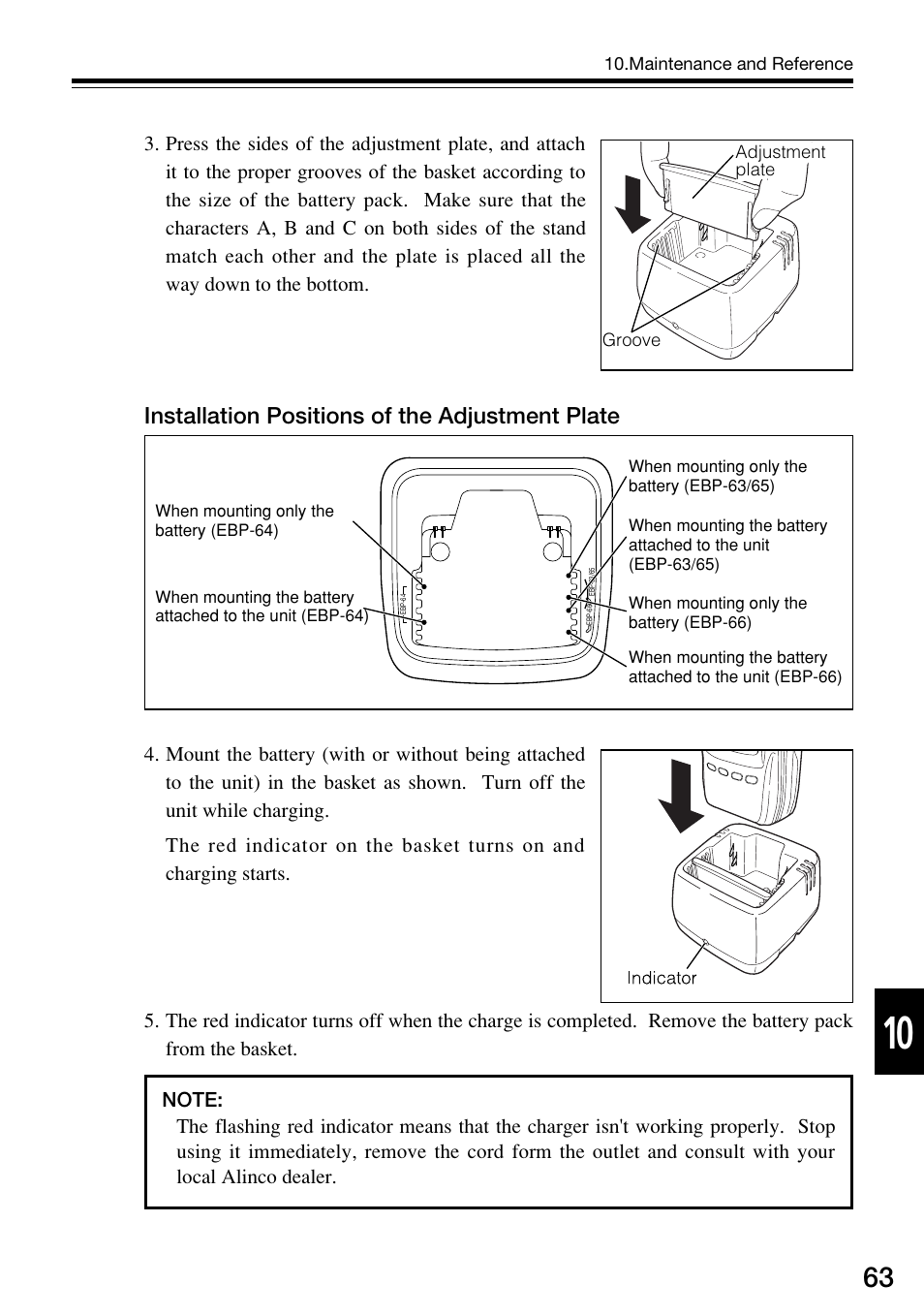 Installation positions of the adjustment plate | Alinco DJ-V57 User Manual | Page 63 / 72