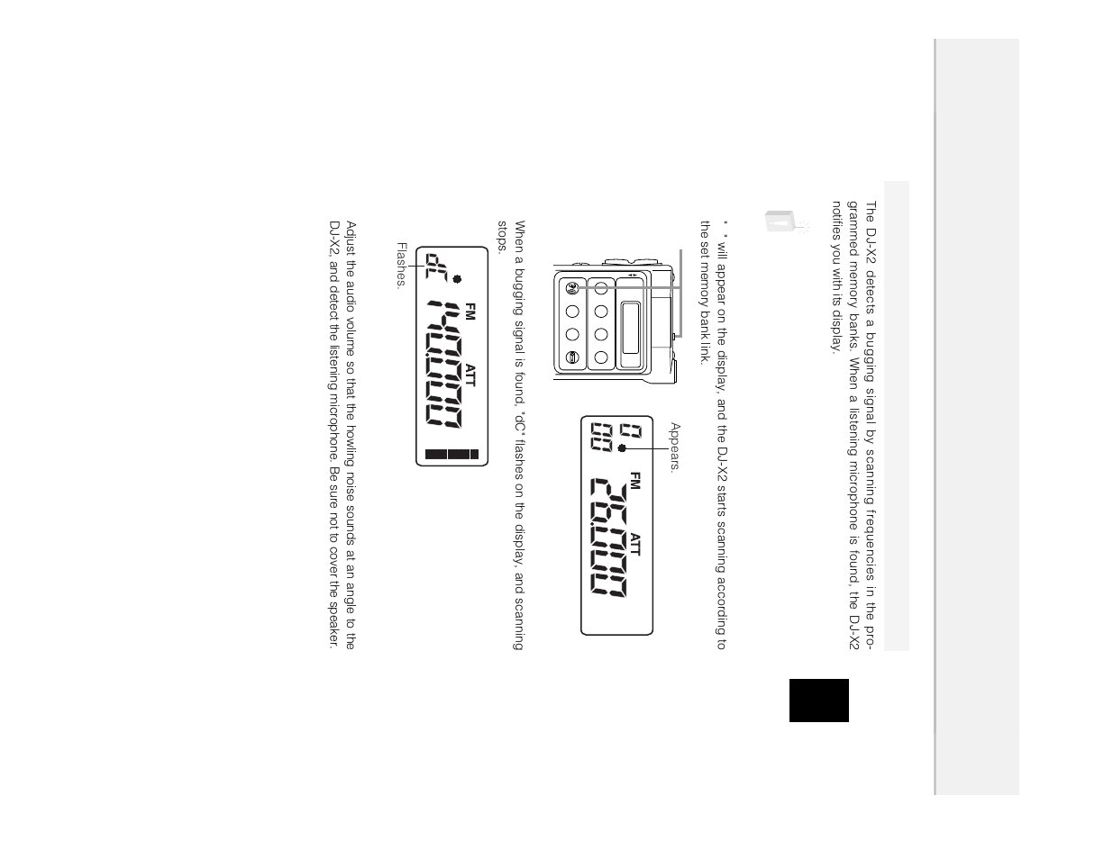 Bug ging detector, Caution | Alinco DJ-X2 User Manual | Page 23 / 48