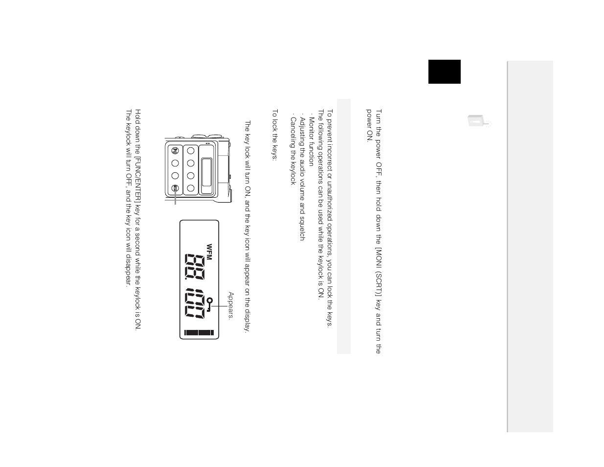 Ke yloc k, 24 cautions | Alinco DJ-X2 User Manual | Page 24 / 48