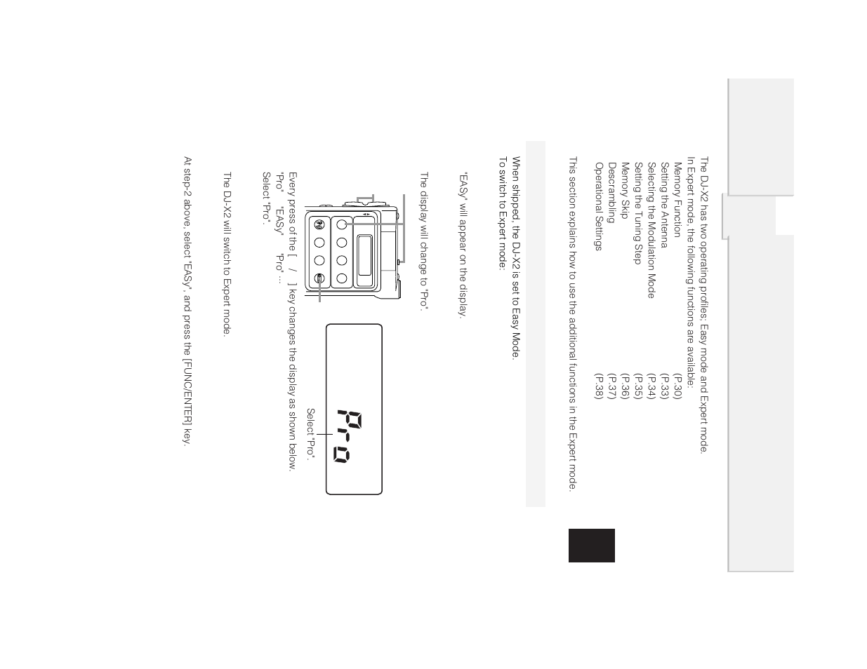 Chapter operating in expert mode, Switc hing to exper t mode | Alinco DJ-X2 User Manual | Page 29 / 48