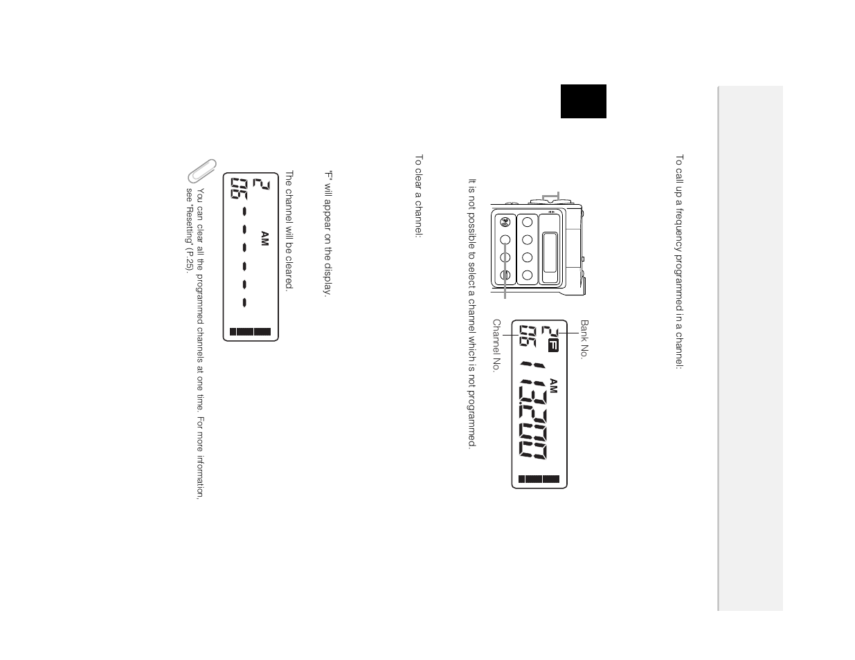 Selecting a c hannel, Clearing a c hannel | Alinco DJ-X2 User Manual | Page 32 / 48