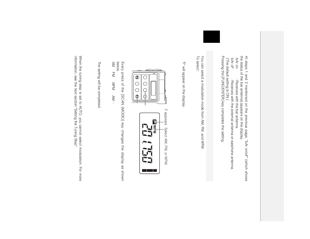 Selecting the modulation mode, When receiving am radio | Alinco DJ-X2 User Manual | Page 34 / 48