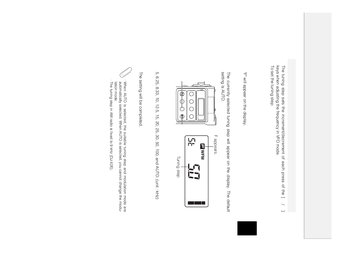 Setting the t uning step | Alinco DJ-X2 User Manual | Page 35 / 48