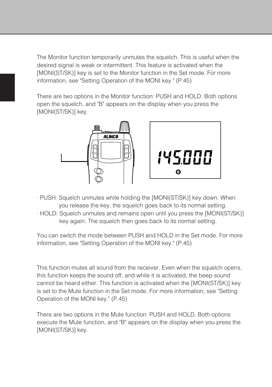 Monitor function, Mute function | Alinco DJ-X3 User Manual | Page 18 / 52