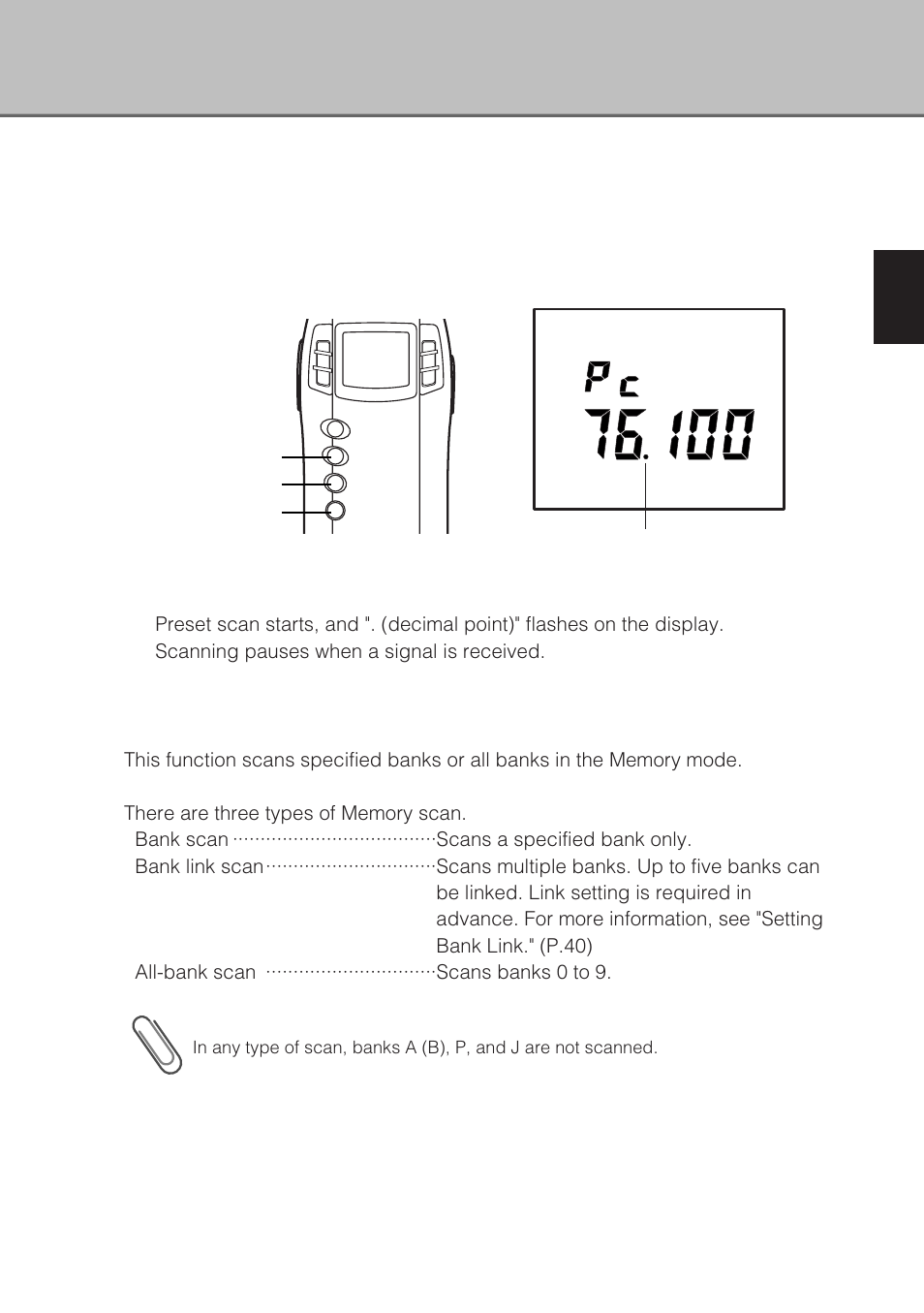 Preset scan, Memory scan | Alinco DJ-X3 User Manual | Page 27 / 52