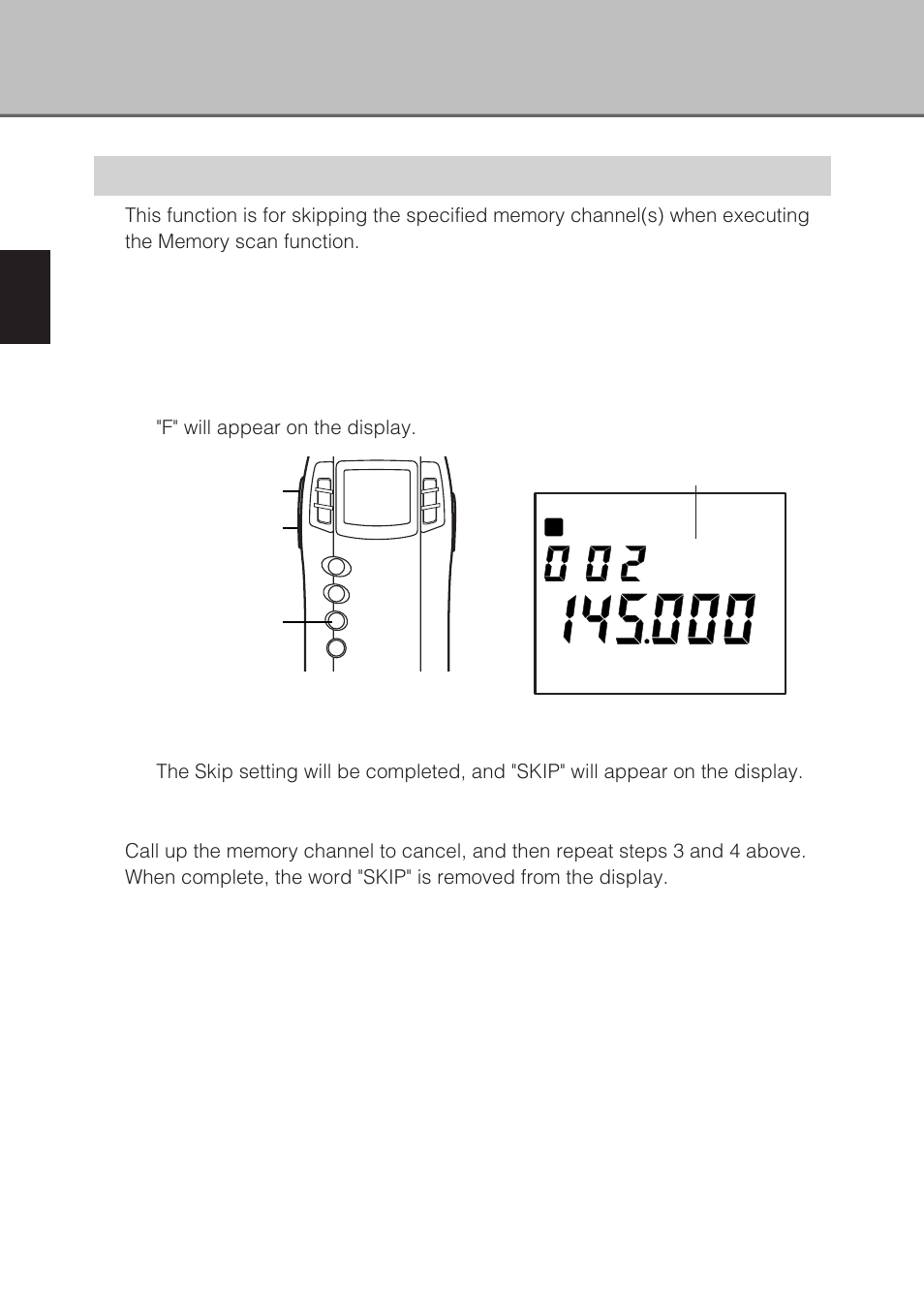 Memory skip | Alinco DJ-X3 User Manual | Page 30 / 52