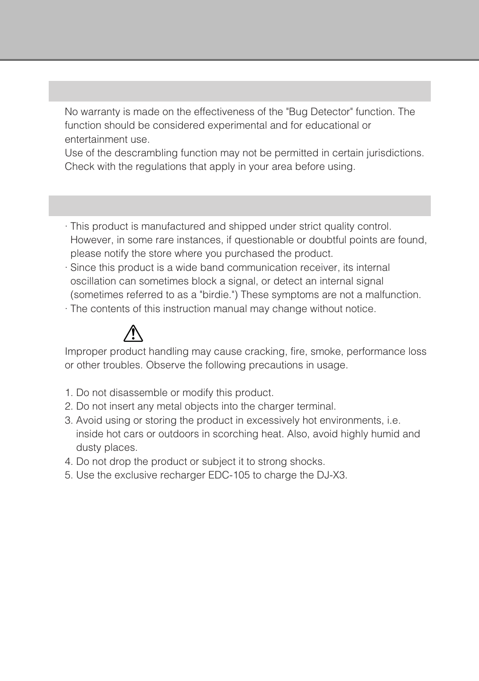 Precautions, Request and agreement | Alinco DJ-X3 User Manual | Page 6 / 52