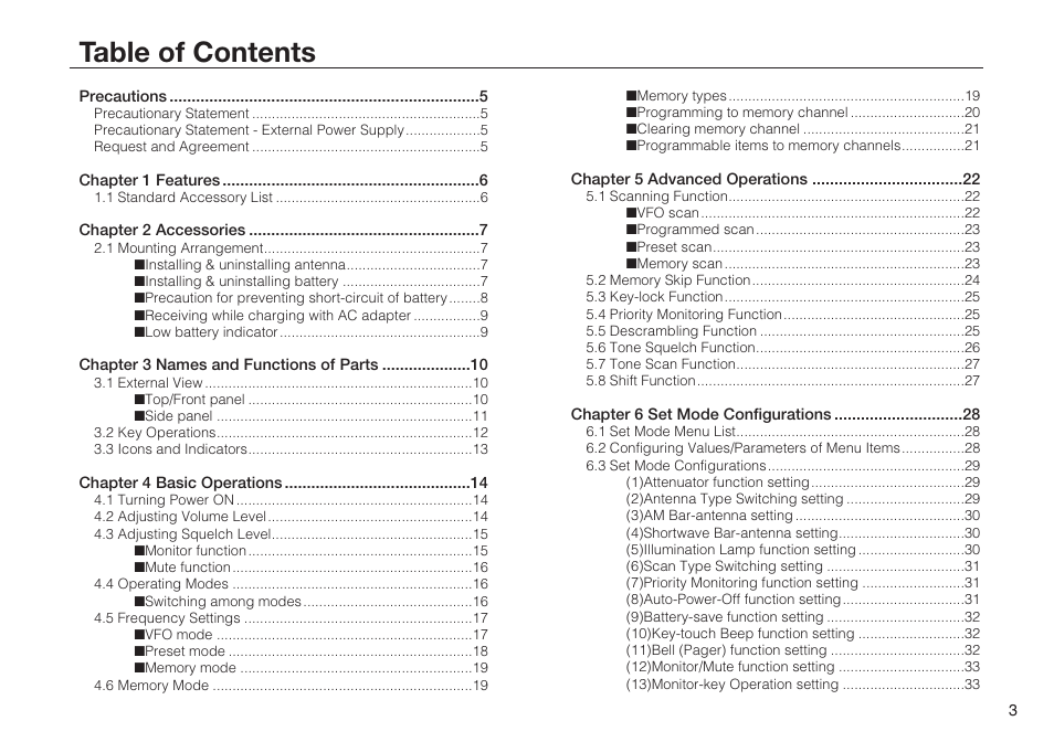 Alinco DJ-X7 User Manual | Page 3 / 42