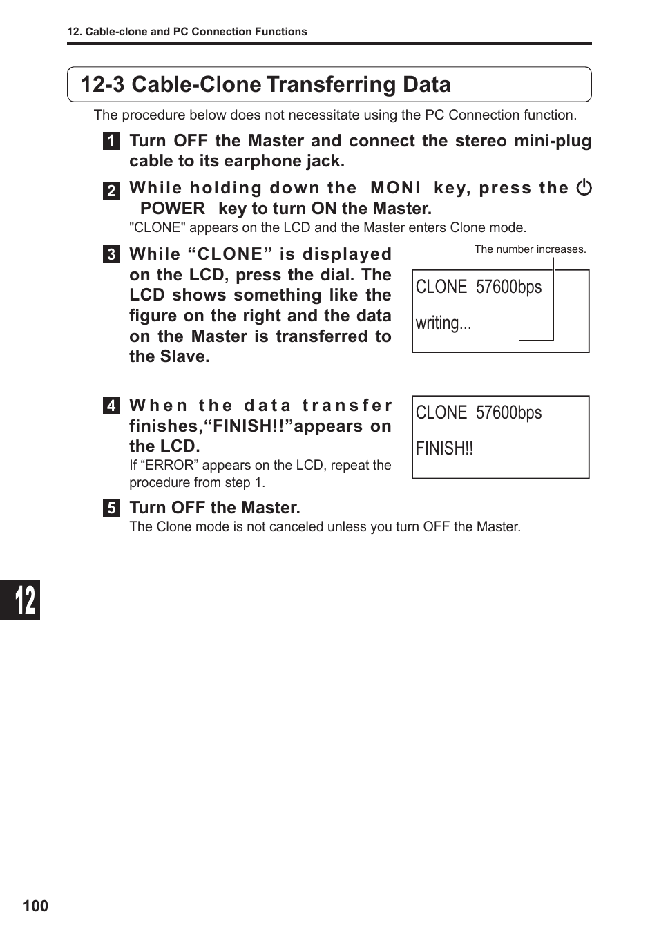 3 cable-clone transferring data | Alinco DJ-X11 User Manual | Page 100 / 113