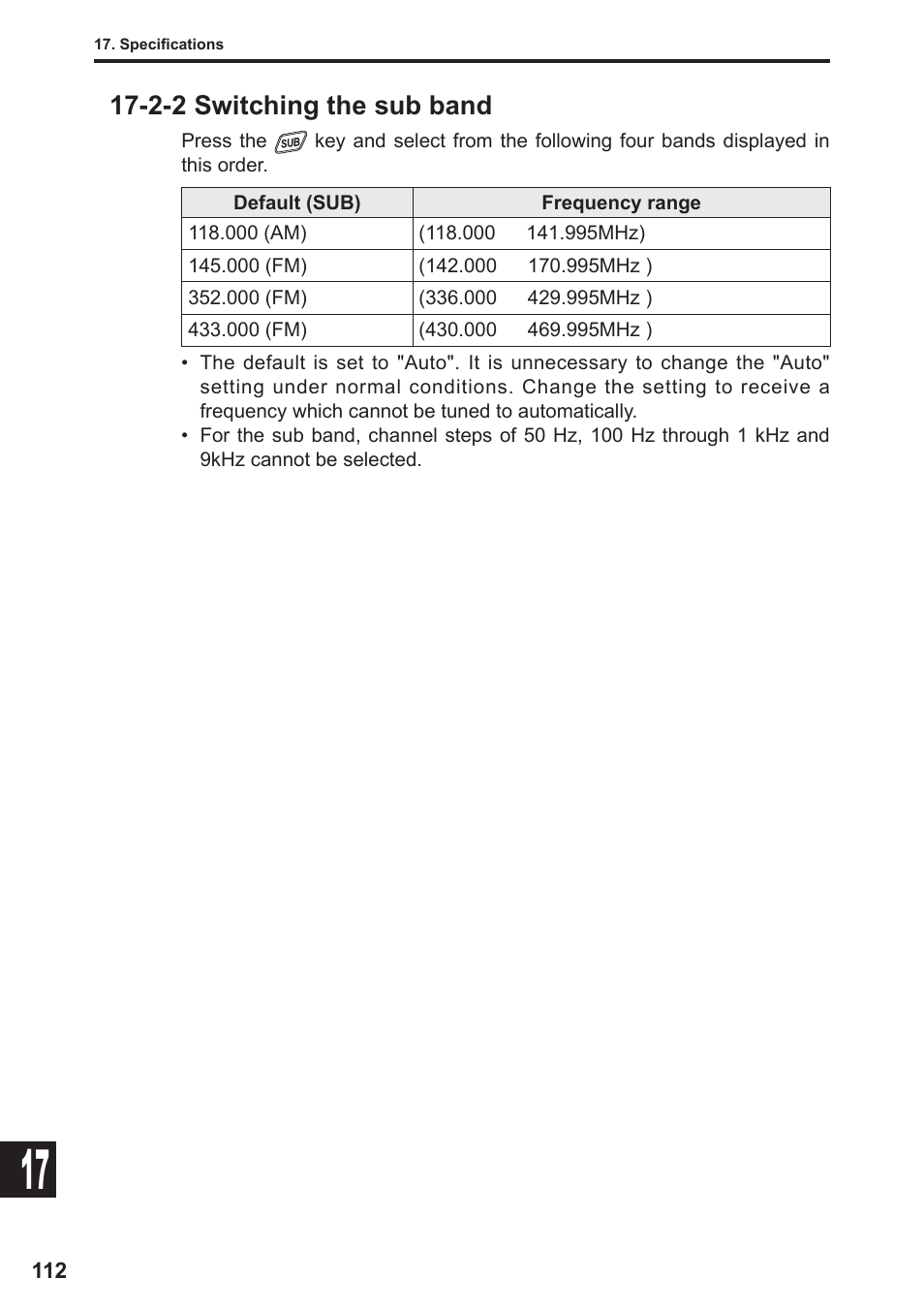 2-2 switching the sub band | Alinco DJ-X11 User Manual | Page 112 / 113