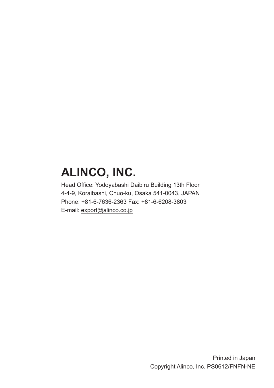 Alinco, inc | Alinco DJ-X11 User Manual | Page 113 / 113