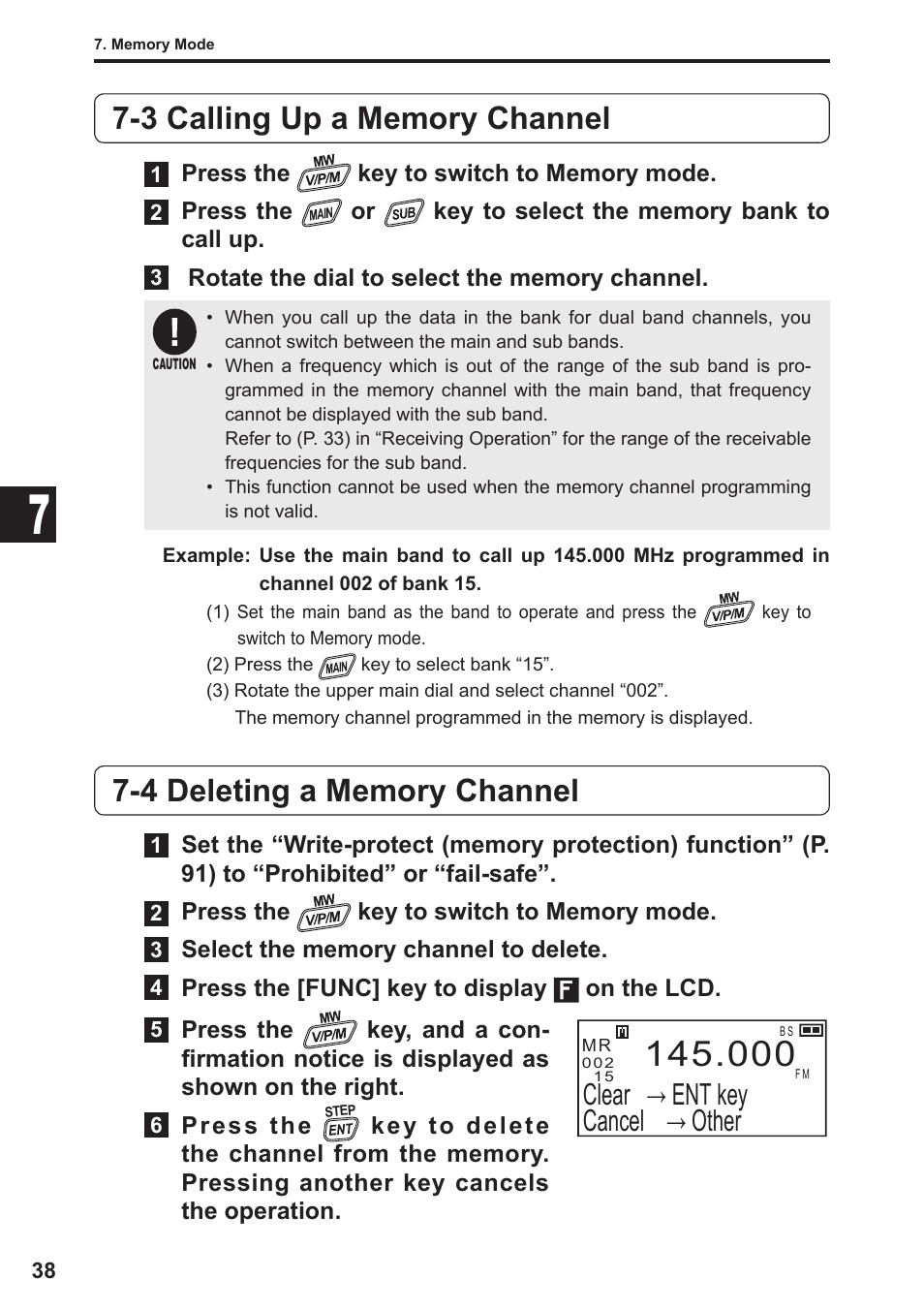 Clear → ent key cancel → other | Alinco DJ-X11 User Manual | Page 38 / 113