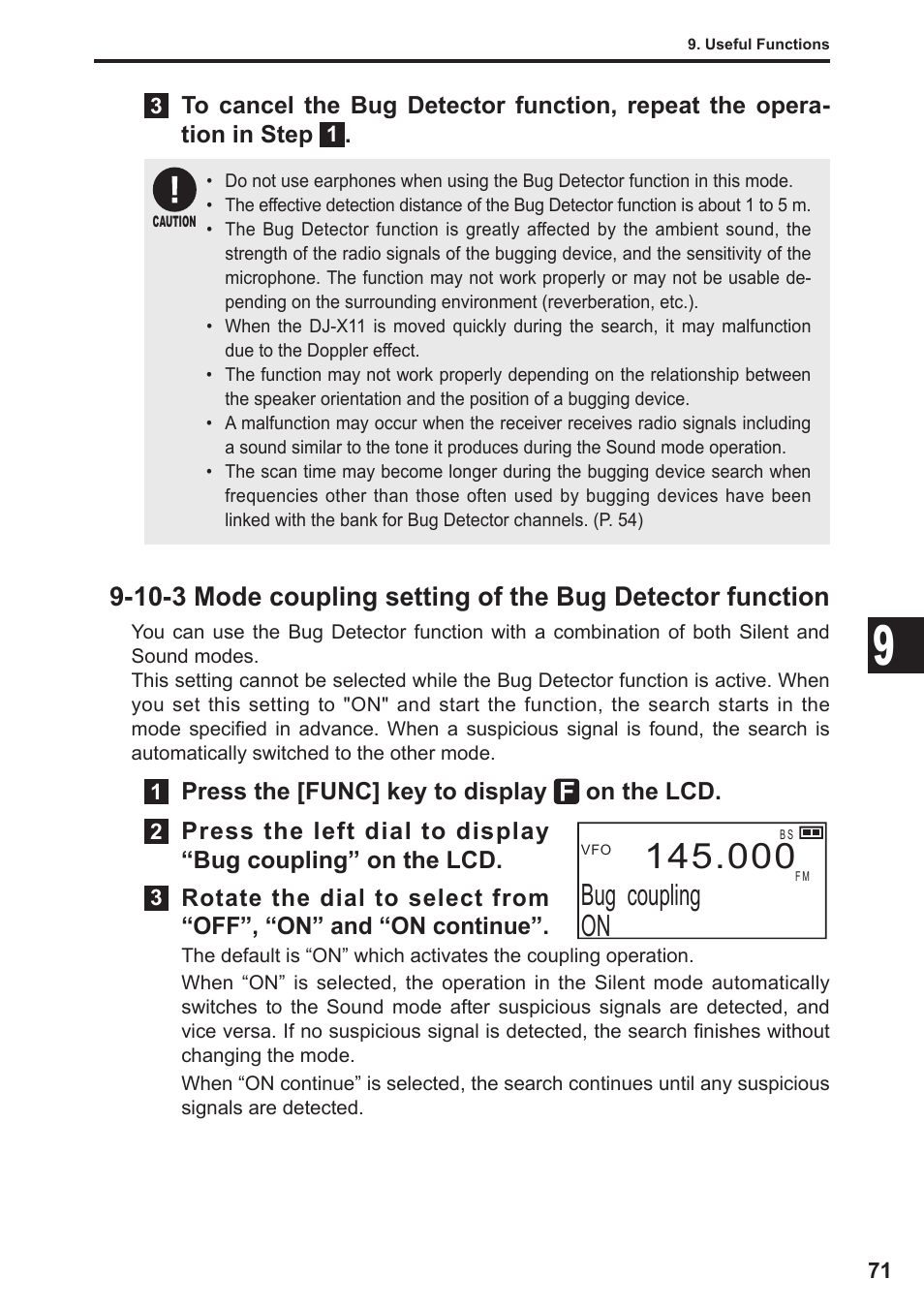 Bug coupling on | Alinco DJ-X11 User Manual | Page 71 / 113