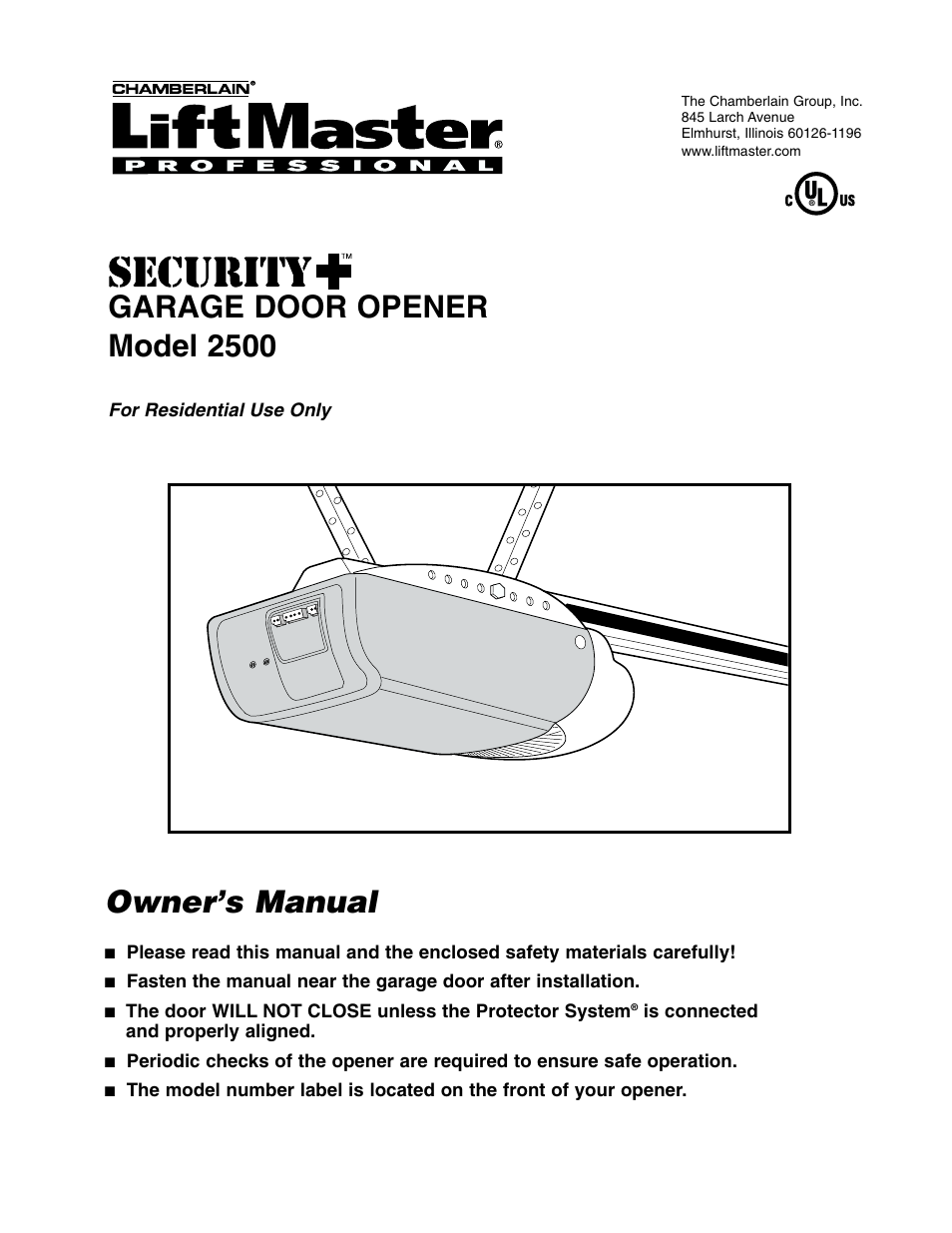 Chamberlain 2500 User Manual | 36 pages