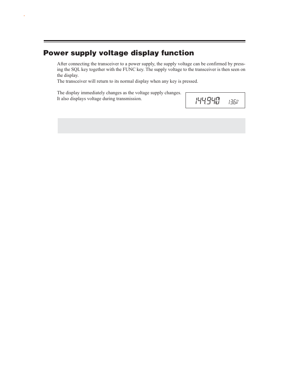 Part names and functions, Front panel, Power supply voltage display function | Alinco DR-635 User Manual | Page 12 / 66