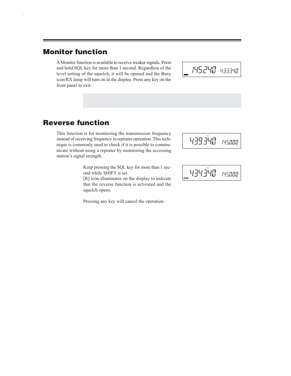 To transmit, Selecting transmission power, Reverse function | Monitor function | Alinco DR-635 User Manual | Page 26 / 66