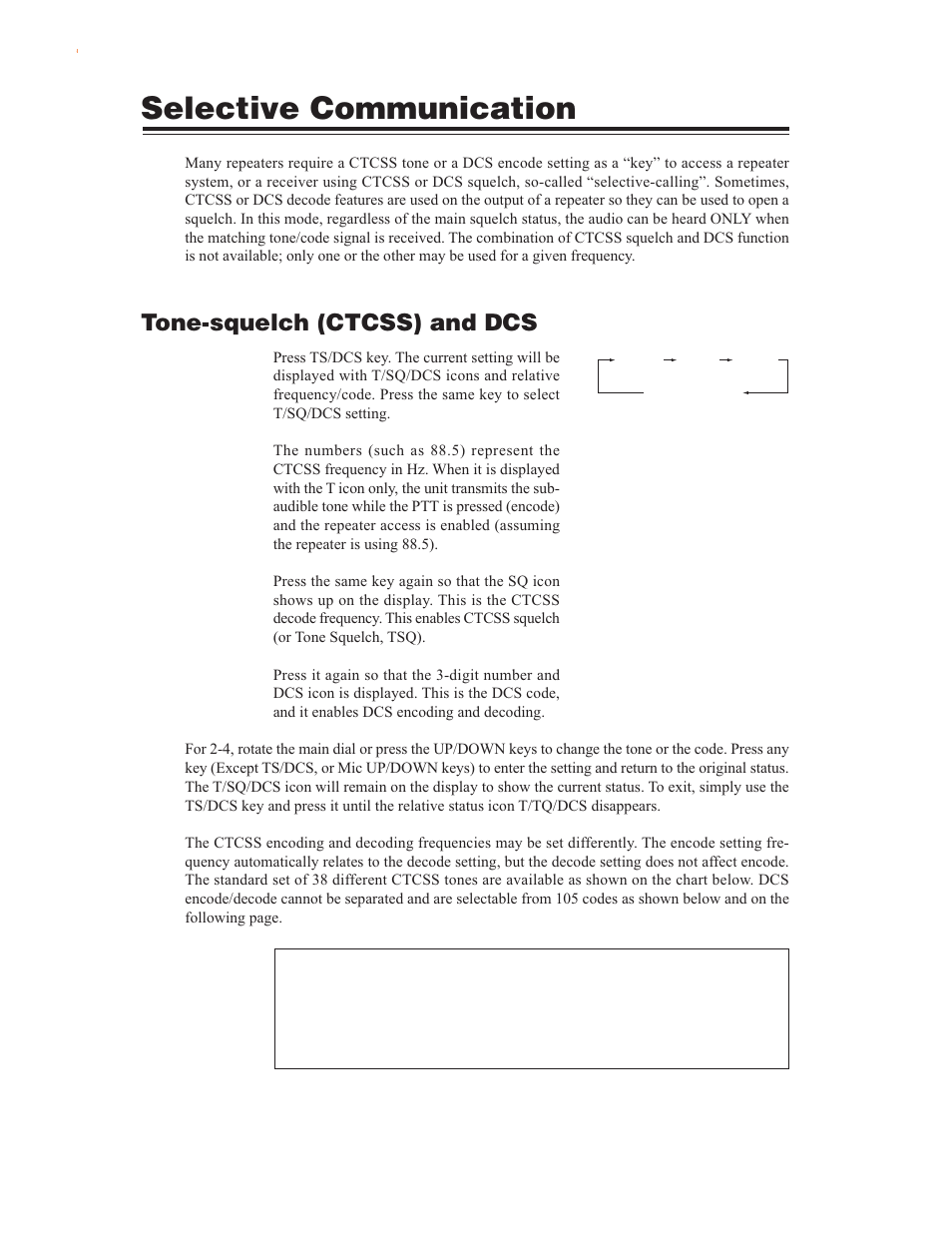 Selective communication, Tone-squelch (ctcss) and dcs | Alinco DR-635 User Manual | Page 44 / 66