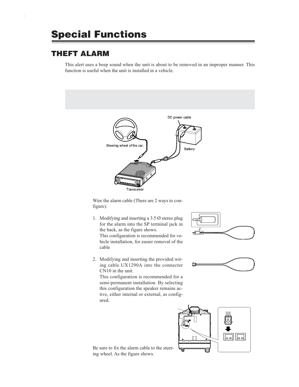 Special functions, Theft alarm | Alinco DR-635 User Manual | Page 47 / 66