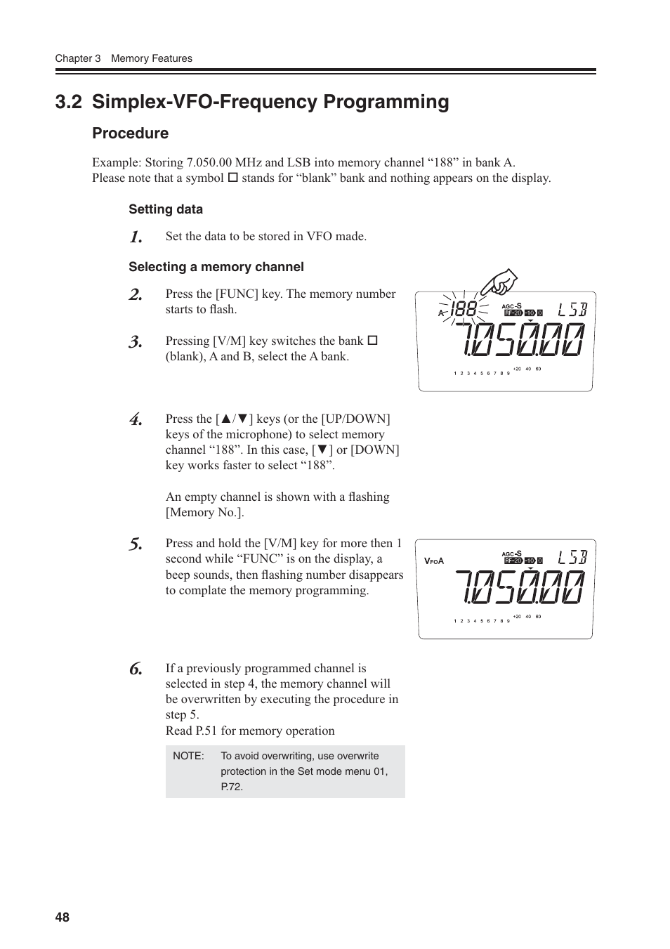 2 simplex-vfo-frequency programming | Alinco DR-SR8 User Manual | Page 50 / 97