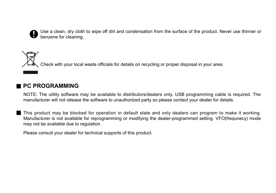 Pc programming | Alinco DJ-100 User Manual | Page 13 / 78