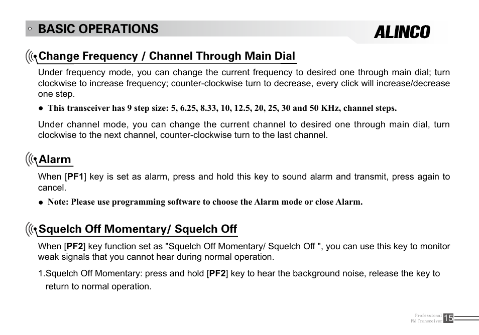 Basic operations | Alinco DJ-100 User Manual | Page 32 / 78