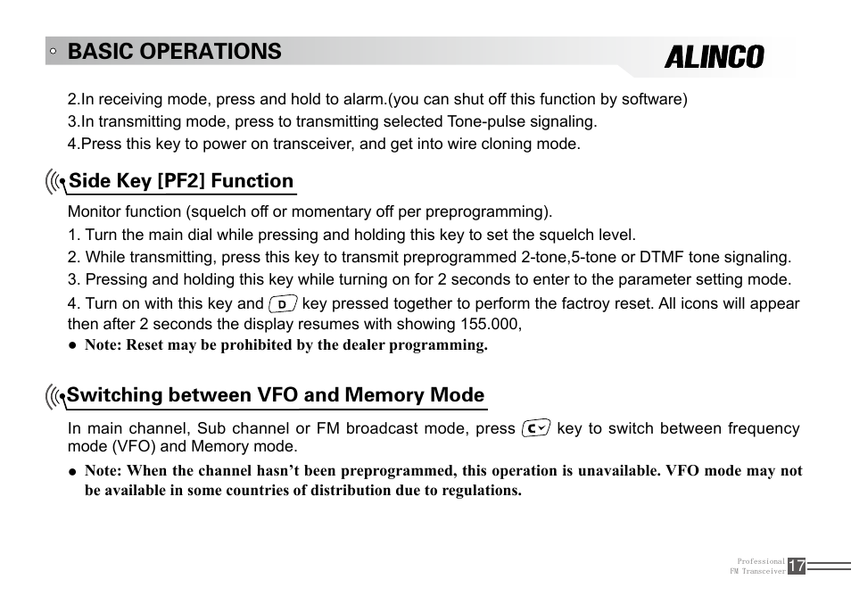 Basic operations | Alinco DJ-100 User Manual | Page 34 / 78