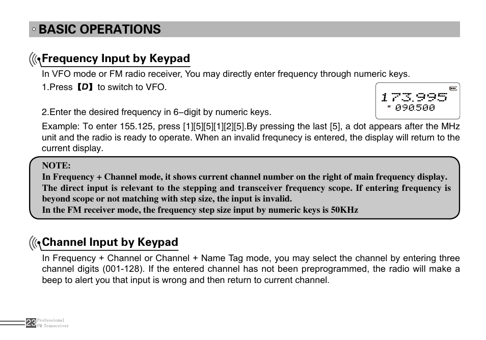 Basic operations, Channel input by keypad, Frequency input by keypad | Alinco DJ-A10 User Manual | Page 41 / 81