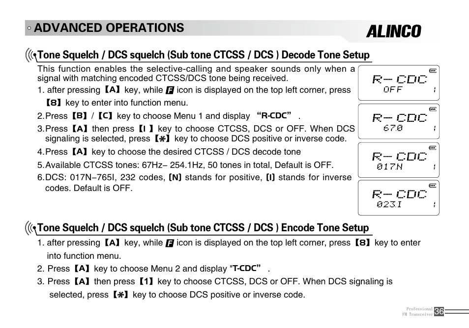 Advanced operations | Alinco DJ-A10 User Manual | Page 54 / 81