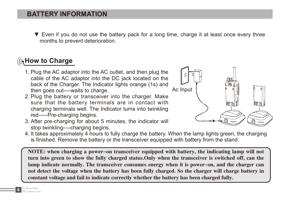 How to charge, Battery information | Alinco DJ-A11E User Manual | Page 21 / 51