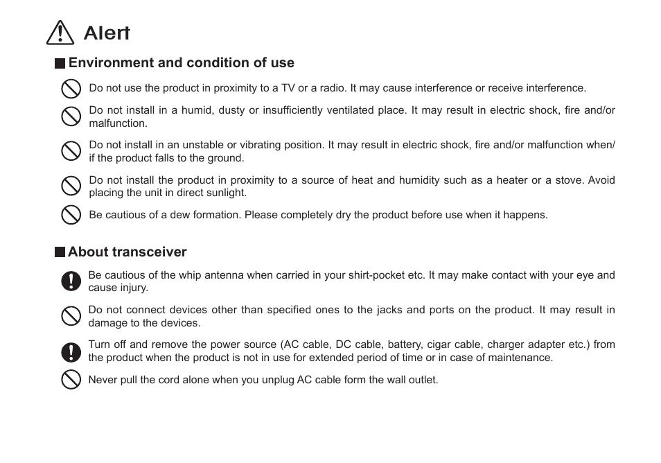 Alert | Alinco DJ-A446 User Manual | Page 10 / 40