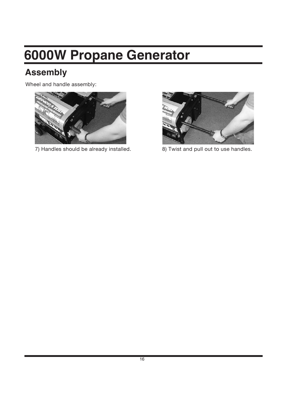 6000w propane generator, Assembly | All Power APG3560CN User Manual | Page 17 / 48