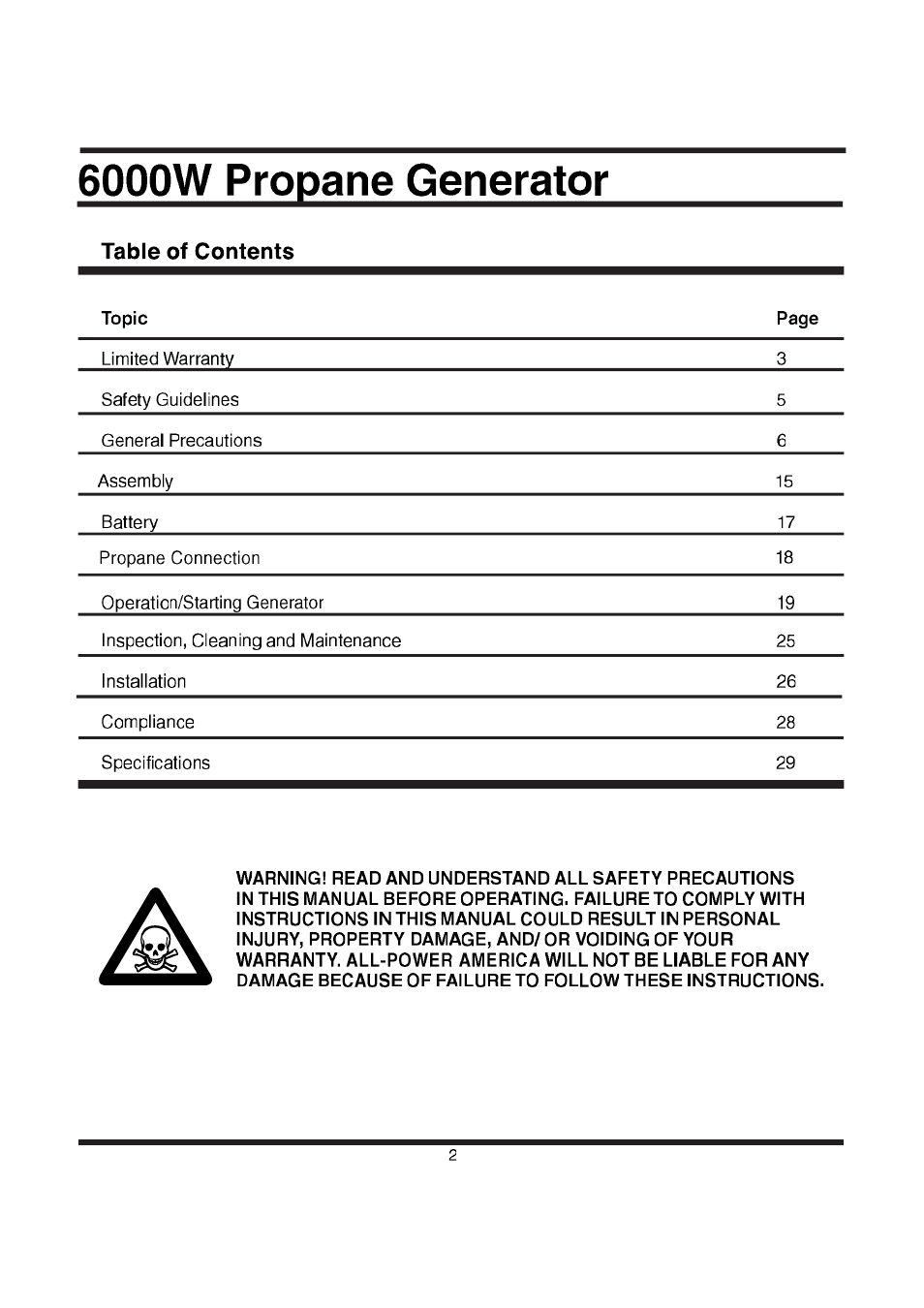 All Power APG3560CN User Manual | Page 3 / 48
