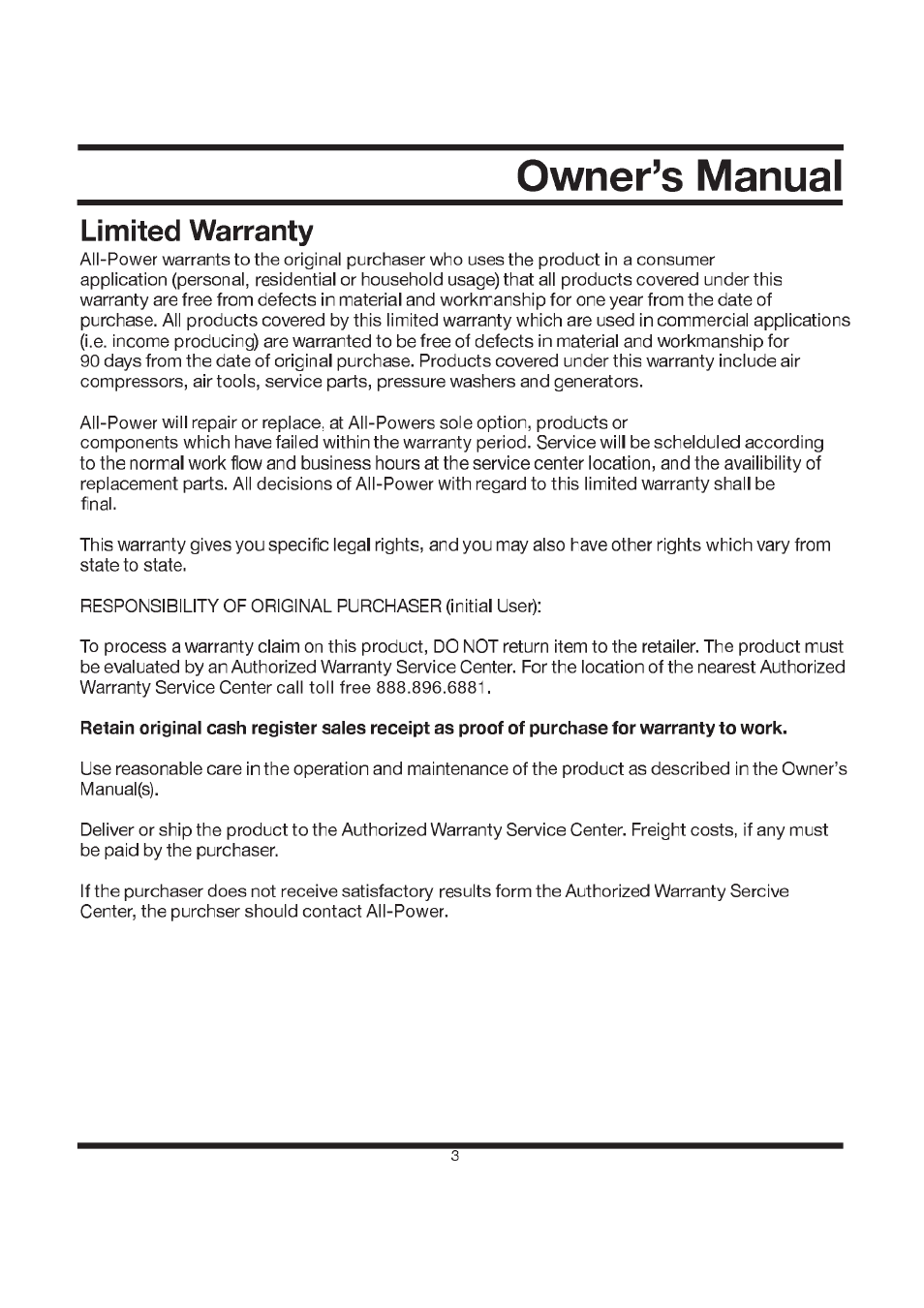All Power APG3560CN User Manual | Page 4 / 48