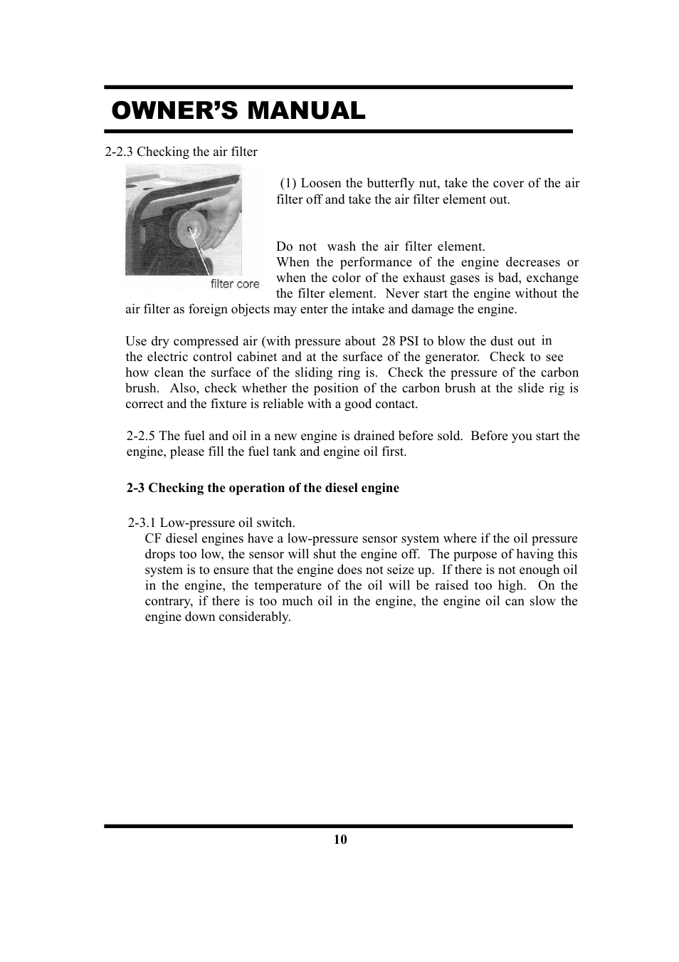 Owner’s manual | All Power APG3201N User Manual | Page 10 / 30