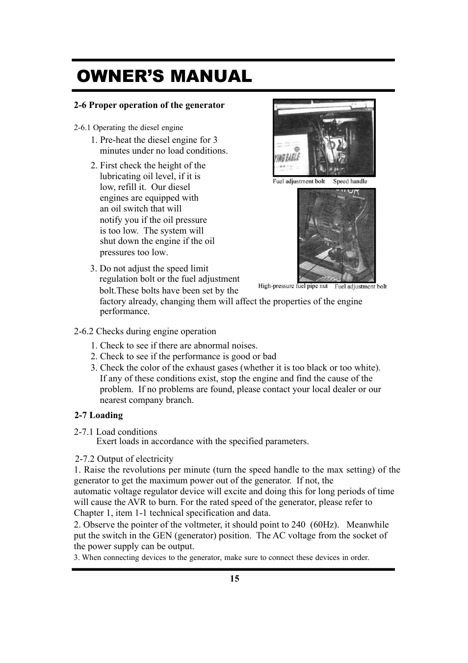 Owner’s manual | All Power APG3201N User Manual | Page 15 / 30