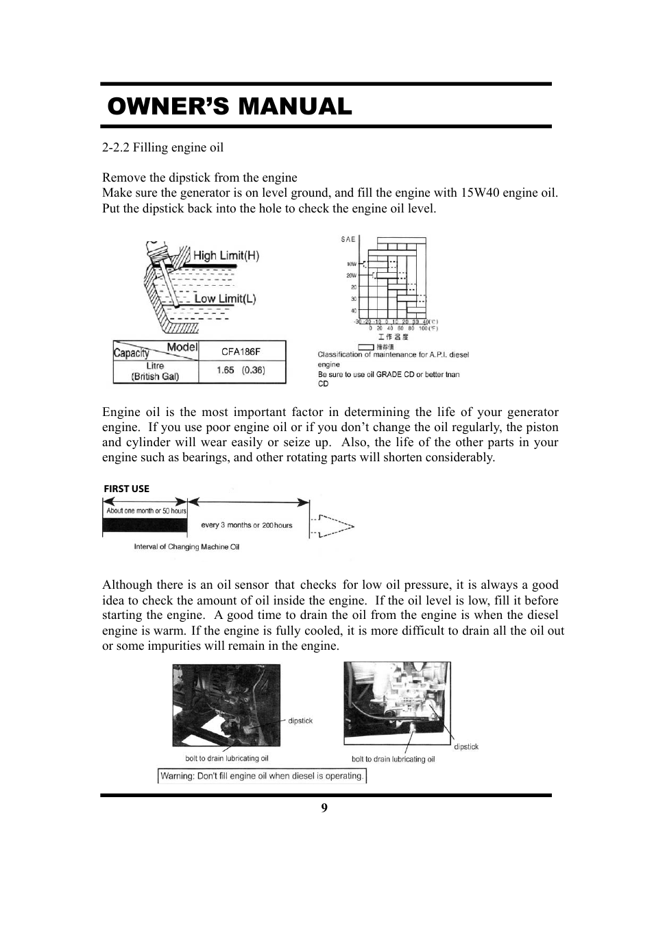 Owner’s manual | All Power APG3201N User Manual | Page 9 / 30