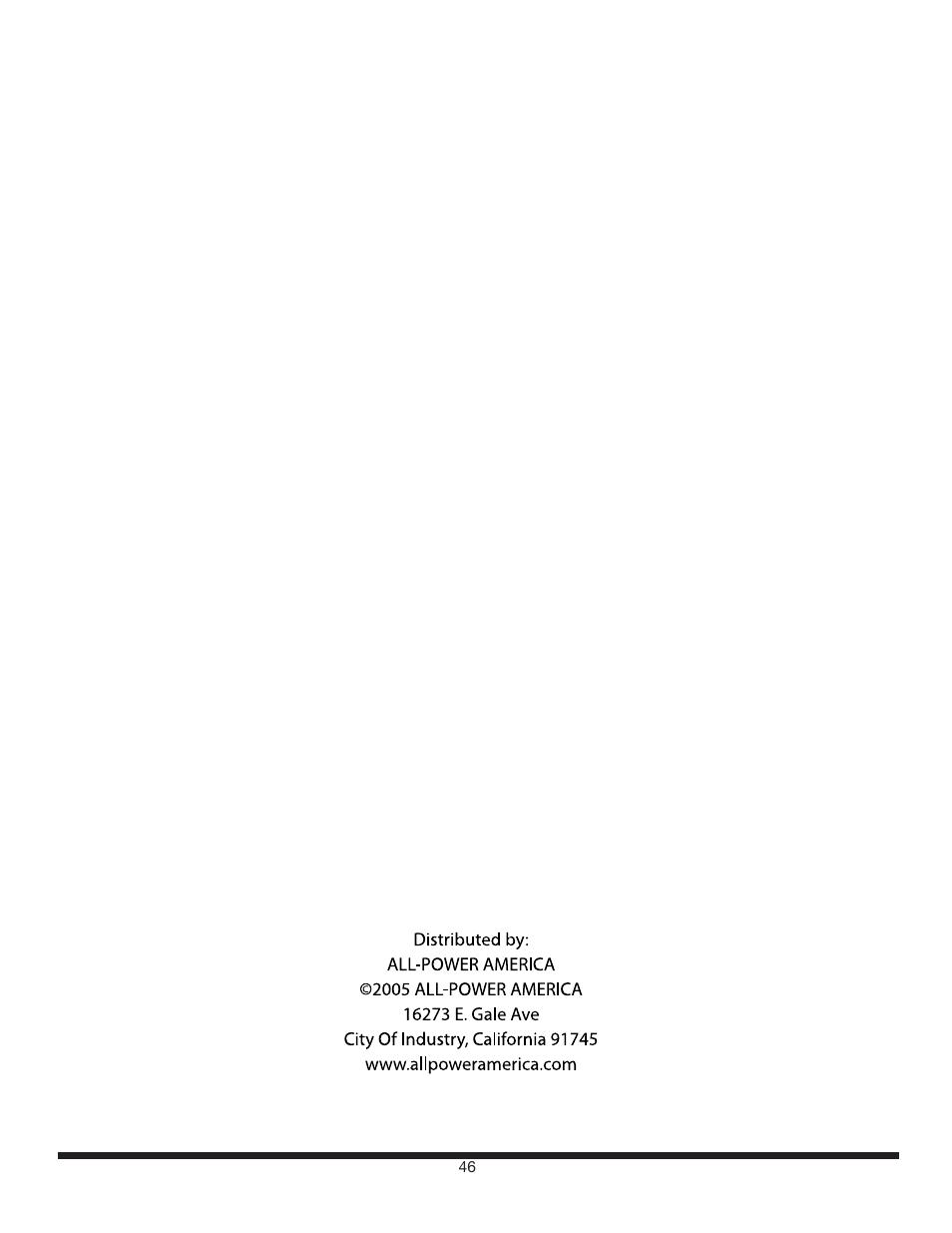 All Power APG3012 User Manual | Page 46 / 46