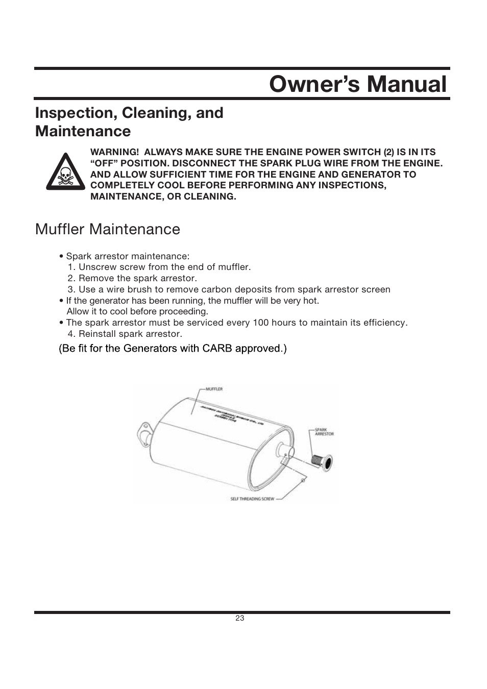 Owner’s manual | All Power APG3002S User Manual | Page 23 / 50