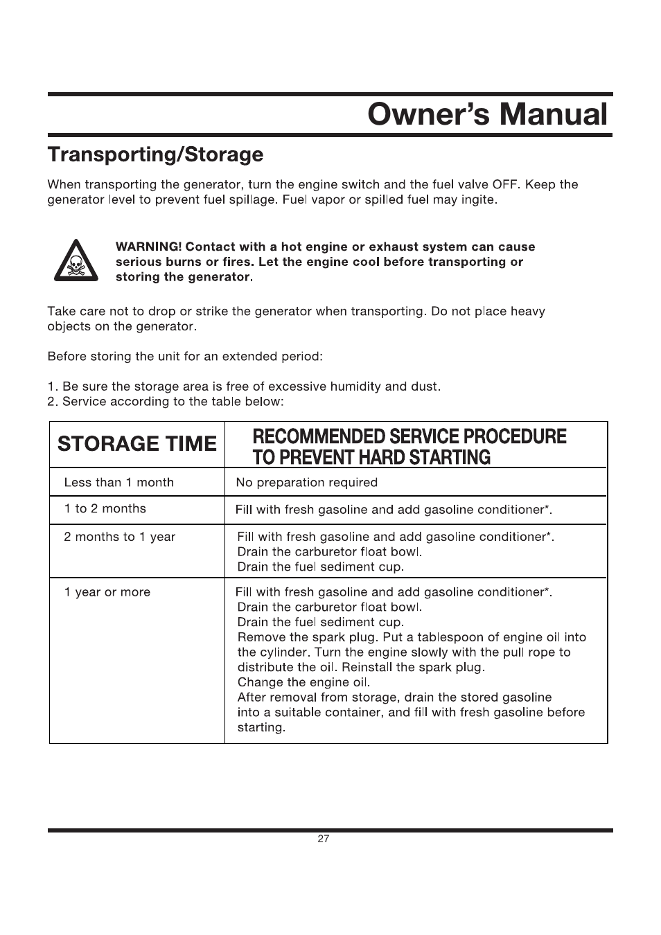 Owner’s manual | All Power APG3002S User Manual | Page 27 / 50