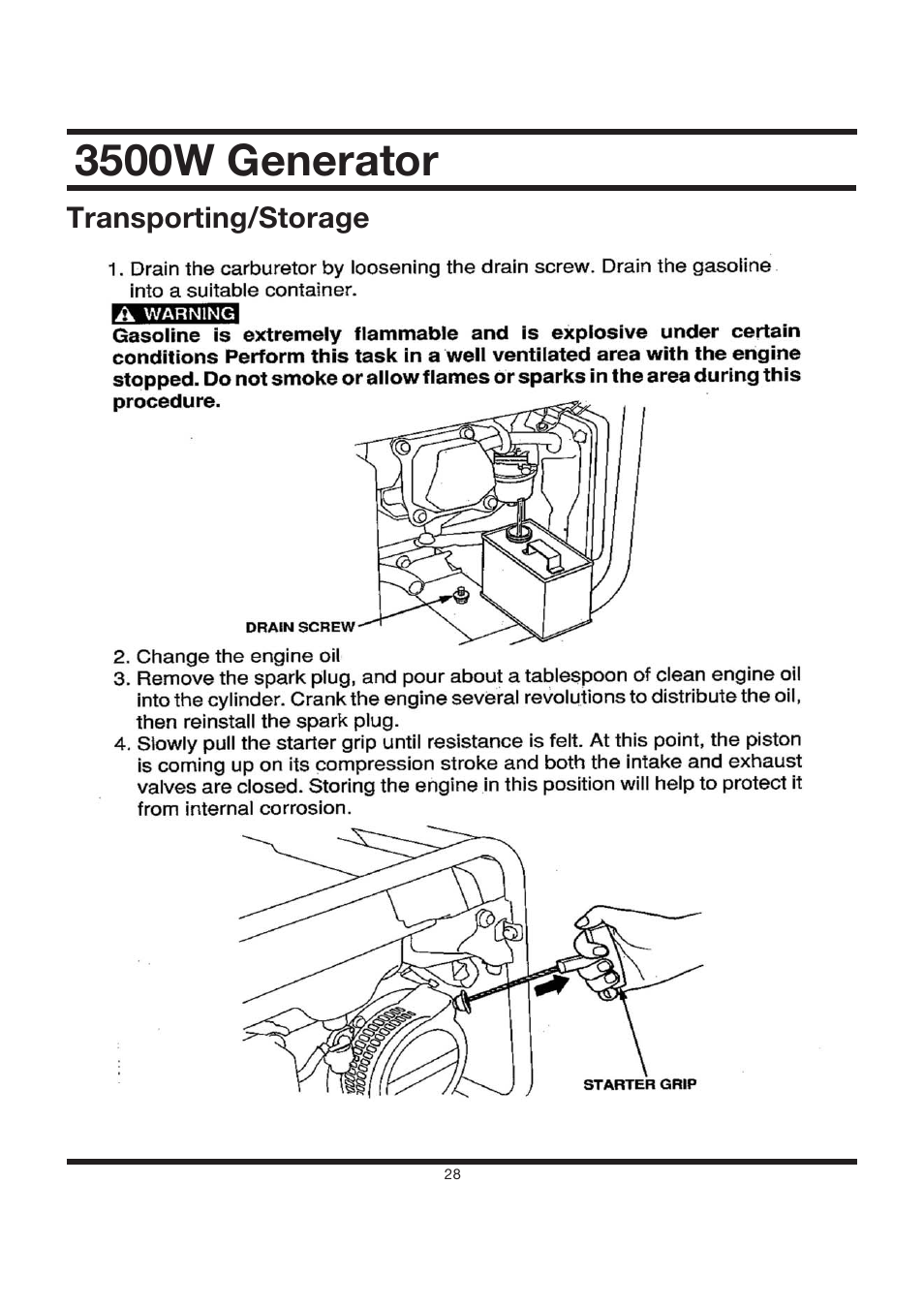 3500w generator | All Power APG3002S User Manual | Page 28 / 50