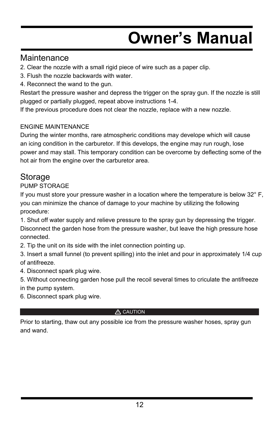 Owner’s manual | All Power APW5118 User Manual | Page 13 / 23