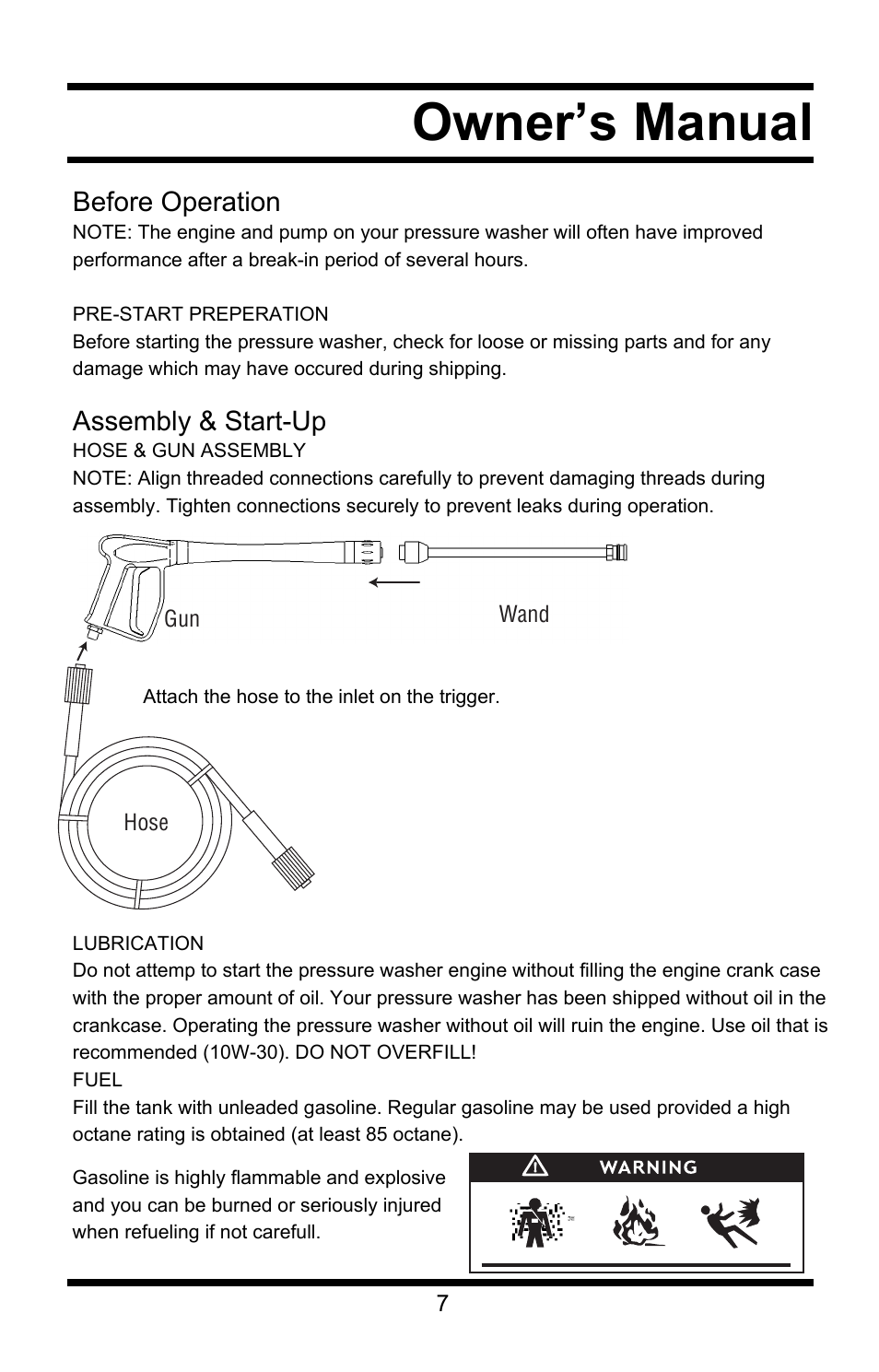 Owner’s manual | All Power APW5118 User Manual | Page 8 / 23