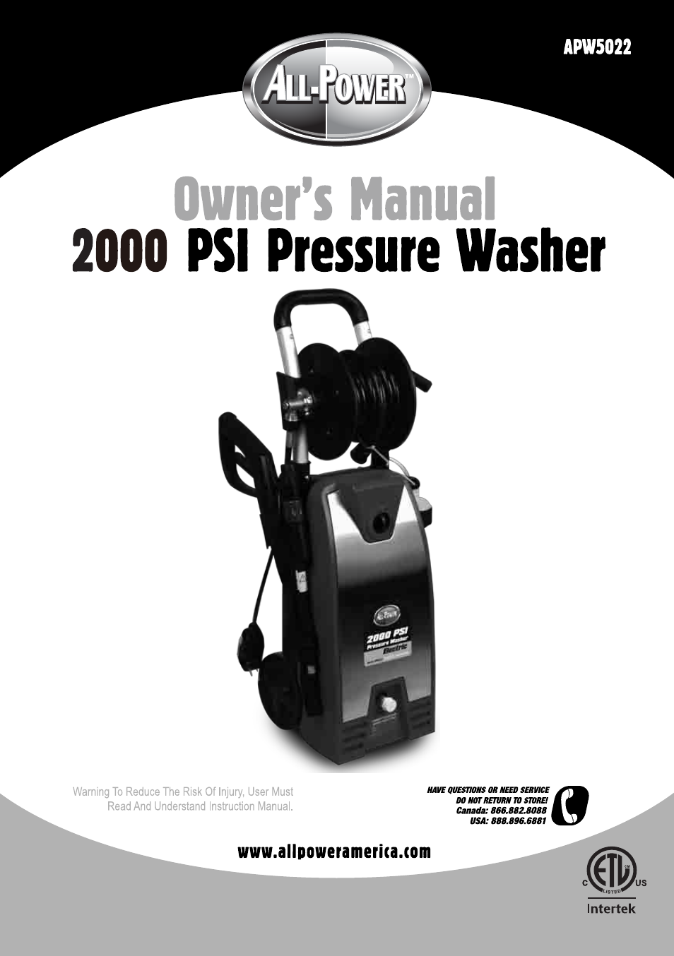 All Power APW5022 User Manual | 24 pages