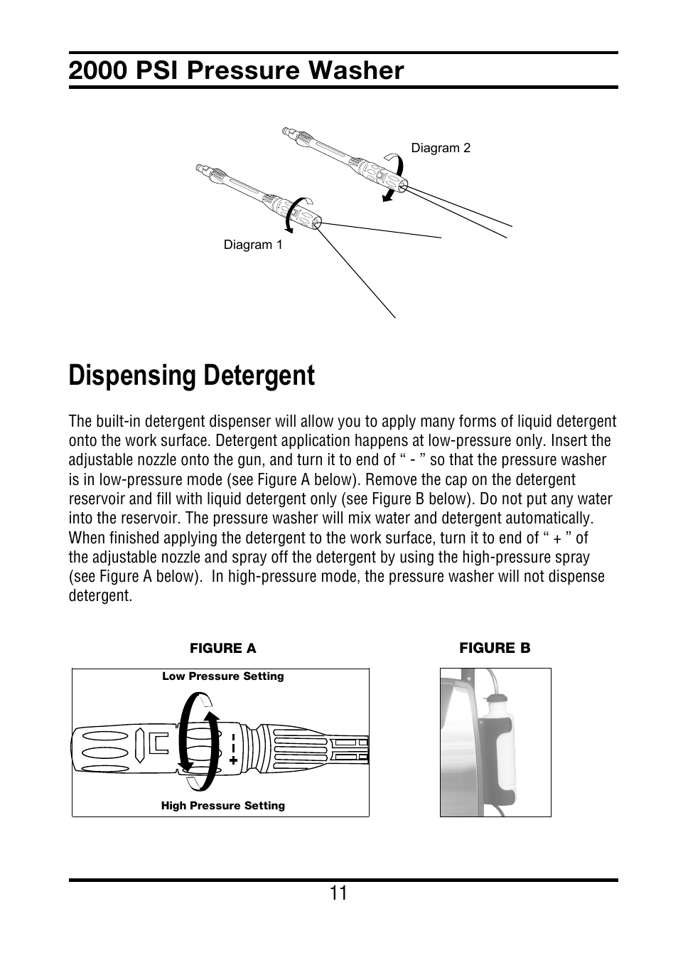 Dispensing detergent, 2000 psi pressure washer | All Power APW5022 User Manual | Page 12 / 24