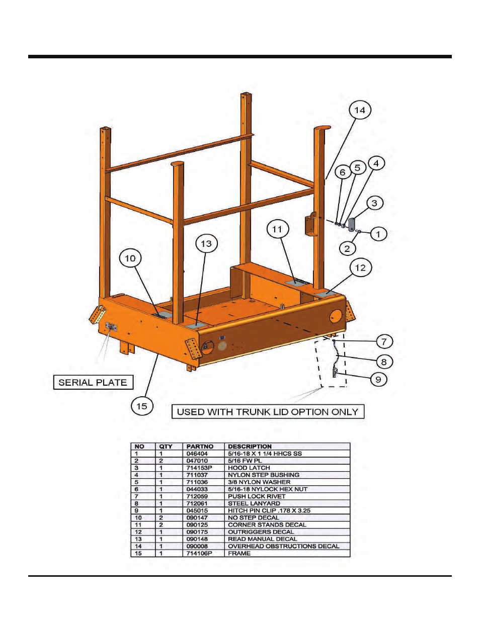 Eclipse 2220/se, Hood latch & pins | Allmand Brothers 2220/SE User Manual | Page 32 / 46