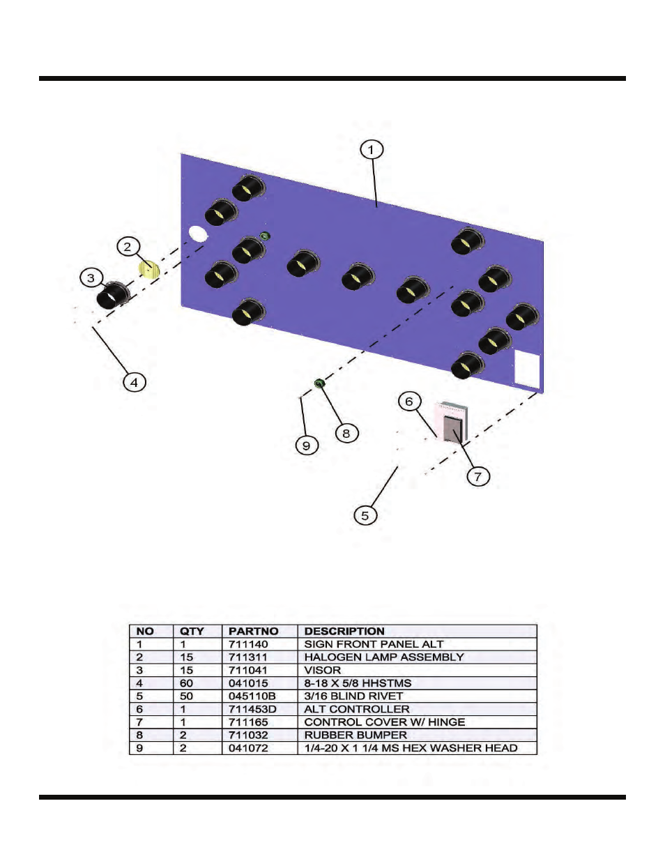 Eclipse 2220/se, Alt 15 light halogen front panel | Allmand Brothers 2220/SE User Manual | Page 38 / 46