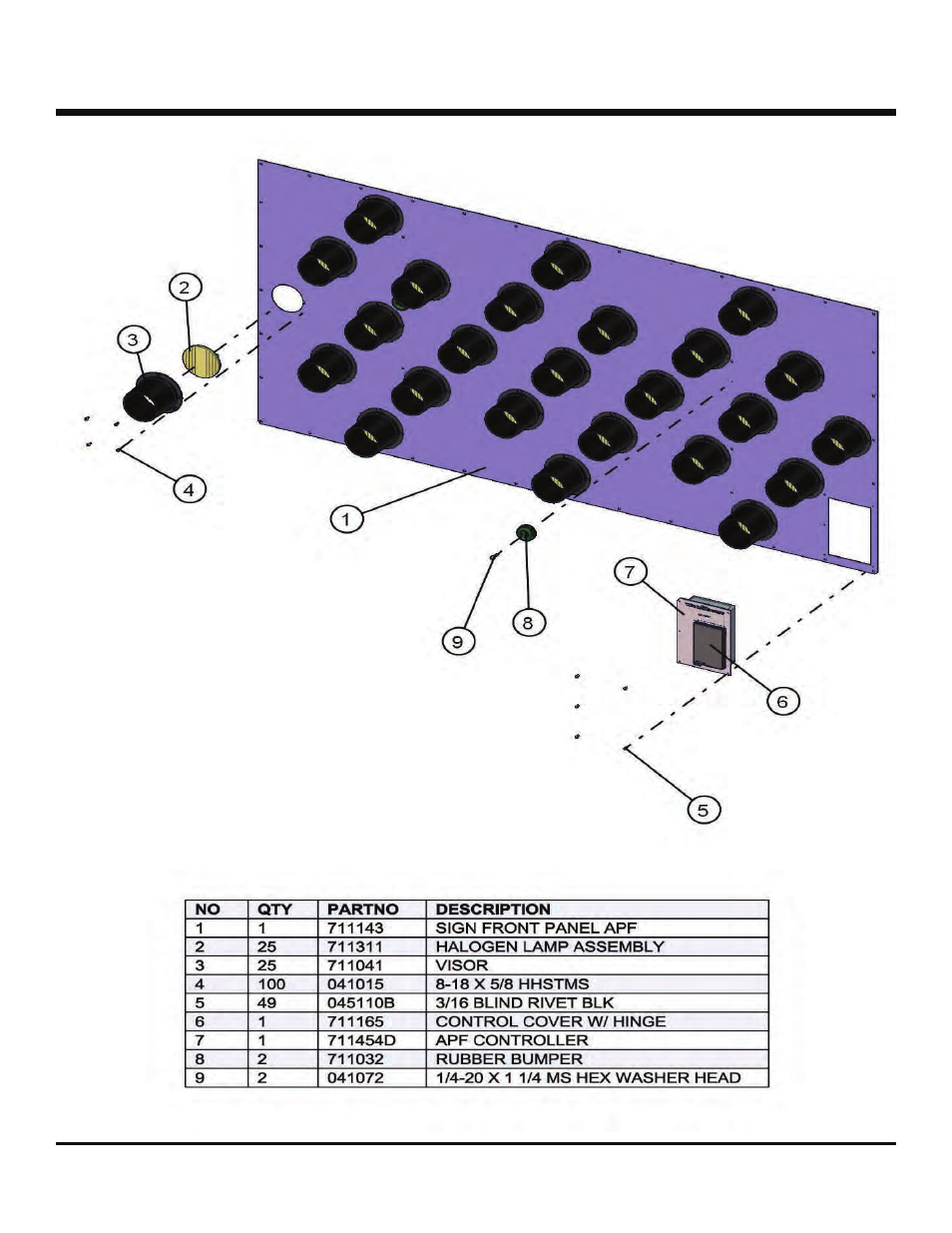 Eclipse 2220/se, Apf 25 light halogen front panel | Allmand Brothers 2220/SE User Manual | Page 39 / 46